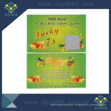 Security Lottery Cards Customized Design with Scratch off Layer